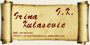 Irina Kulašević vizit kartica
